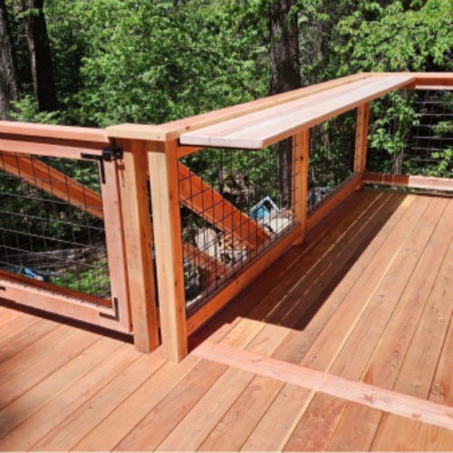 new wodo deck with gate and drink ledge