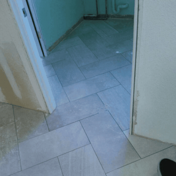 Brand new tile flooring inside of a hose